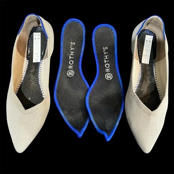 Rothys the point light gray slip on ballet flats W9.5 - Picture 3 of 6